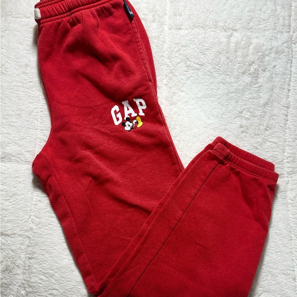 GAP Kids Red Mickey Mouse Joggers with Fun Graphic Sz XXL (14/16)